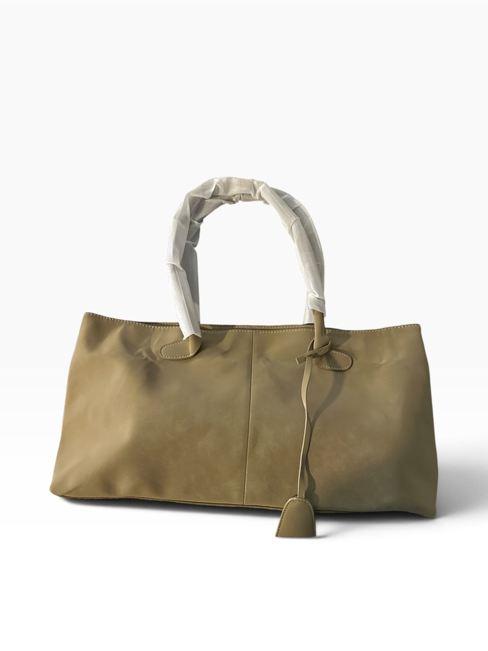 NWT Oversized Taupe Suede Slouchy Tote Bag Shoulder Handbag